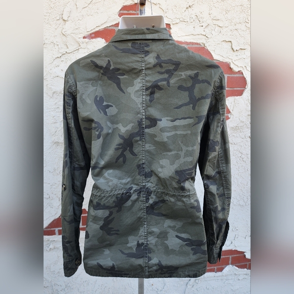 MEDIUM Buffalo DAVID BITTON shacket shirt jacket camo roll tab long sleeve green - Picture 7 of 16
